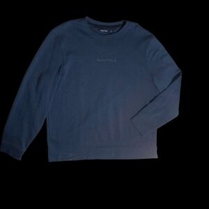 Men’s Large Nautica Crewneck Sweatshirt Blue Classic Logo Pullover Casual Street
